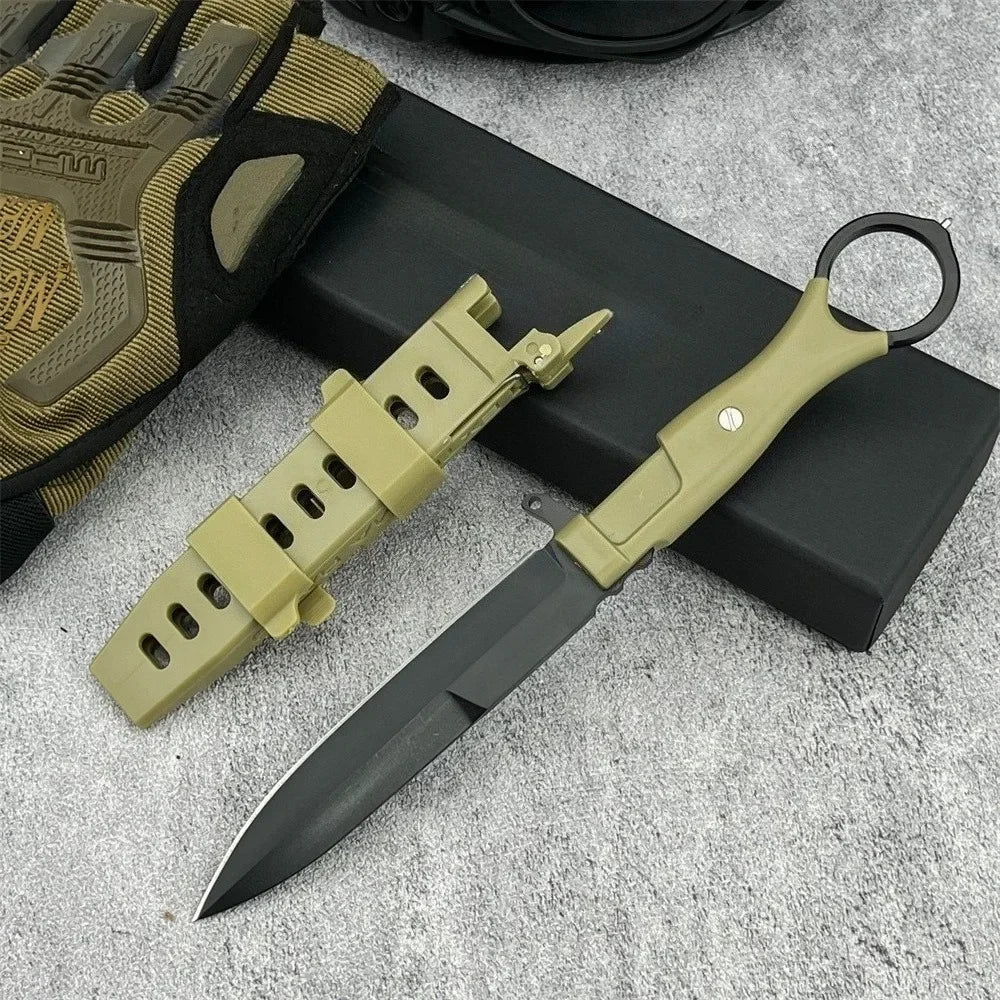 Survival Knife with Sheath and Fixed 8Cr13Mov Blade—A High-Hardness Emergency Cutting Tool for Everyday Carry, Portable Camping and Outdoor Tool, Perfect Gift