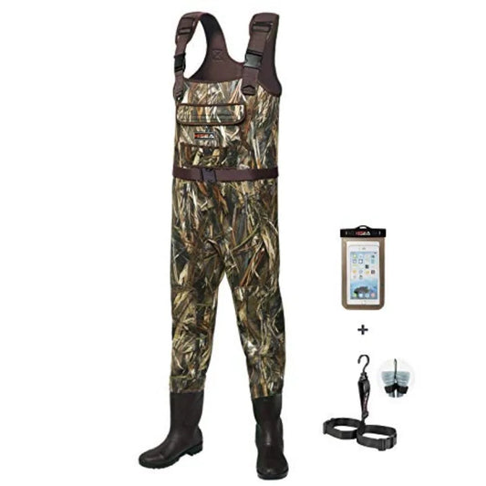 Chest Waders for Men with 200G Boots, Neoprene Waterproof Duck Hunting Wader, Insulated Bootfoot Fishing Waders