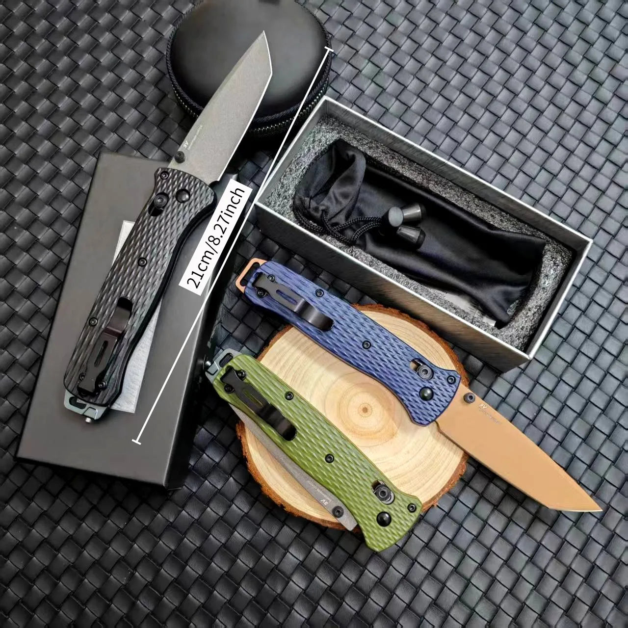 BM 537 Folding Pocket Knife Drop Point Flat Blade Nylon Fiber Handle Hunting Camping Tactical Combat Self-Defense Multi-Function