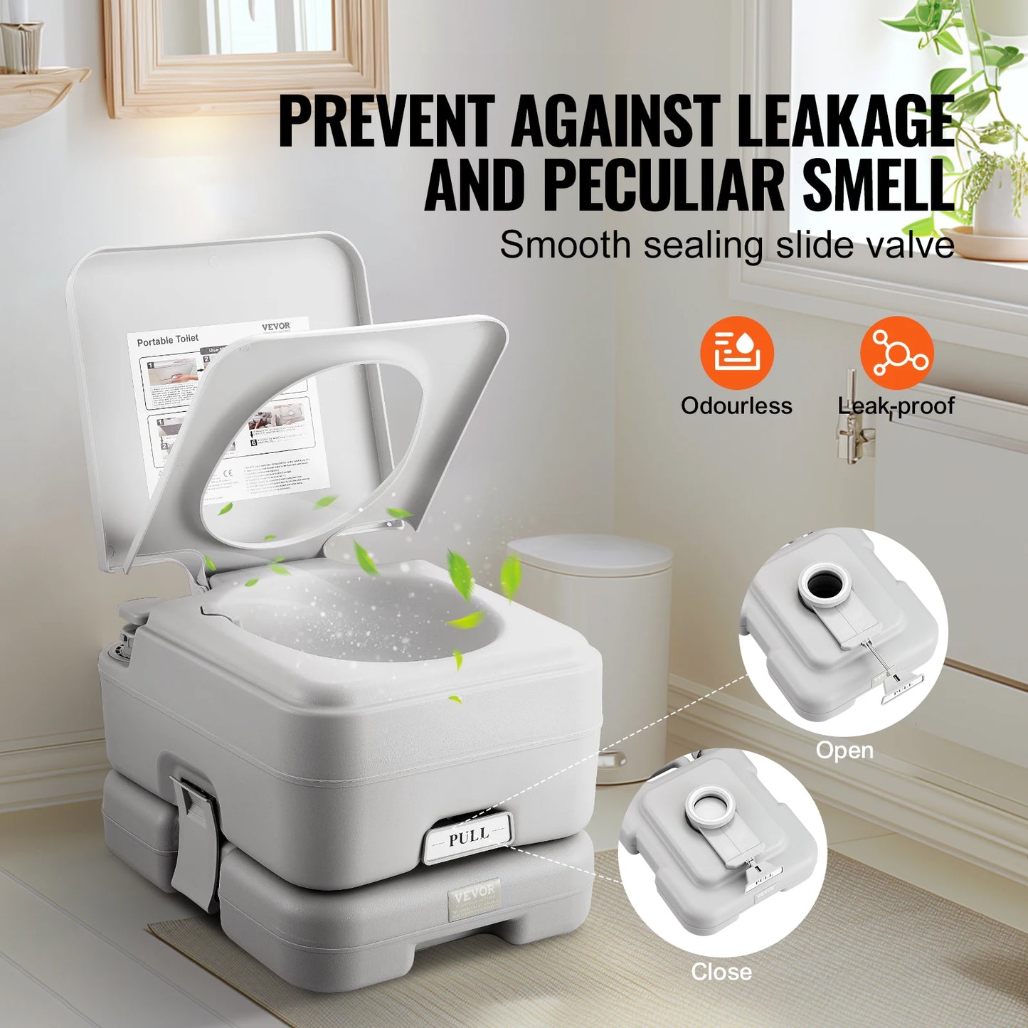 Portable Toilet for Camping Porta Potty Push-Button Pressurized Flush Commode Leak-proof and Odourless Portable Toilet