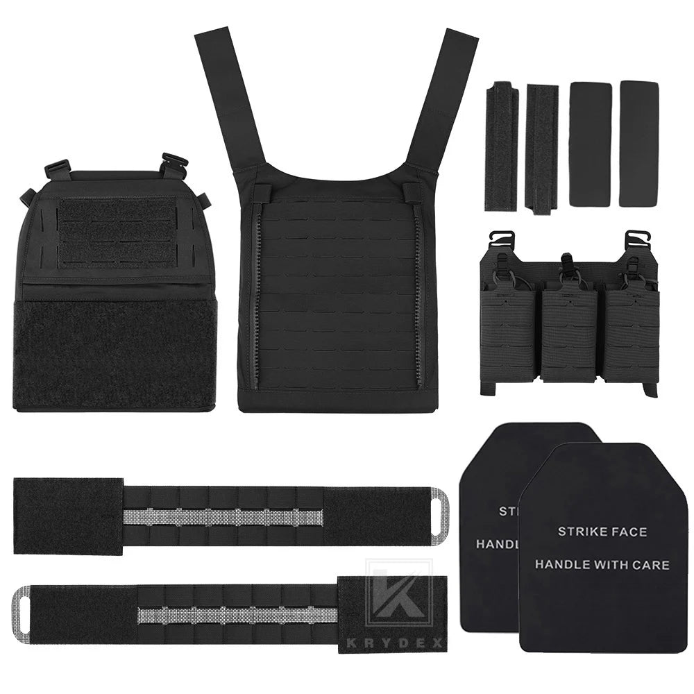 KRYDEX Tactical FCPC V5 Plate Carrier Vest Tegris Cummerbund 5.56 Triple Magazine Pouch Cobra Shoulder Buckle Airsoft Men Vest