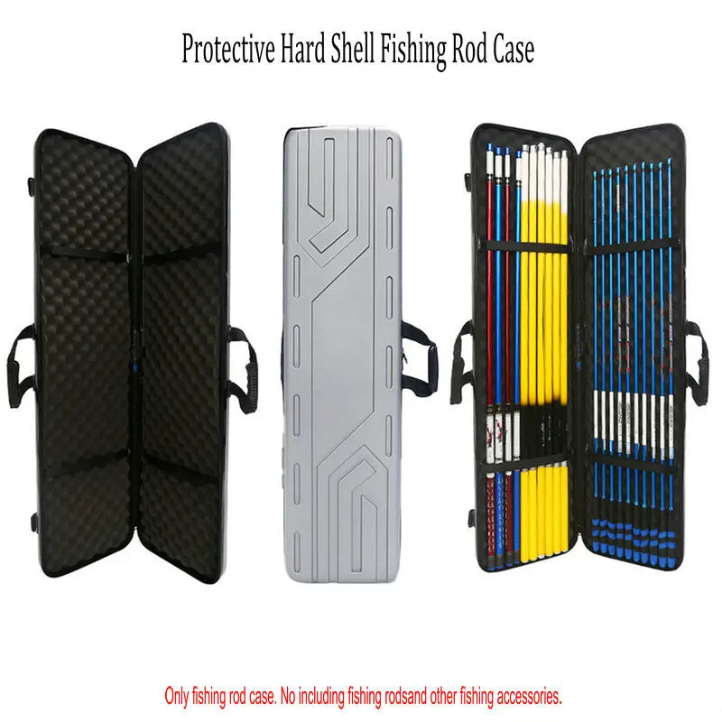 Hard Shell Fishing Rod Case Protective ABS Hard Plastic Travel Box For Outdoor Fishing Waterproof Multi Function Storage Box