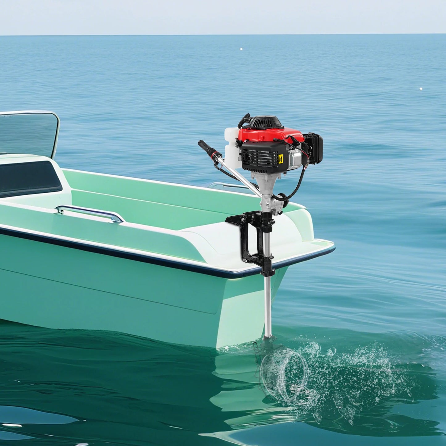 4-Stroke 4.0HP Gasoline Outboard Motor, Single Cylinder Boat Outboard Engine, Air-Cooling Marine Motor With 3-blade Propeller For Kayaks, Canoes, Dinghies, Inflatable Boats