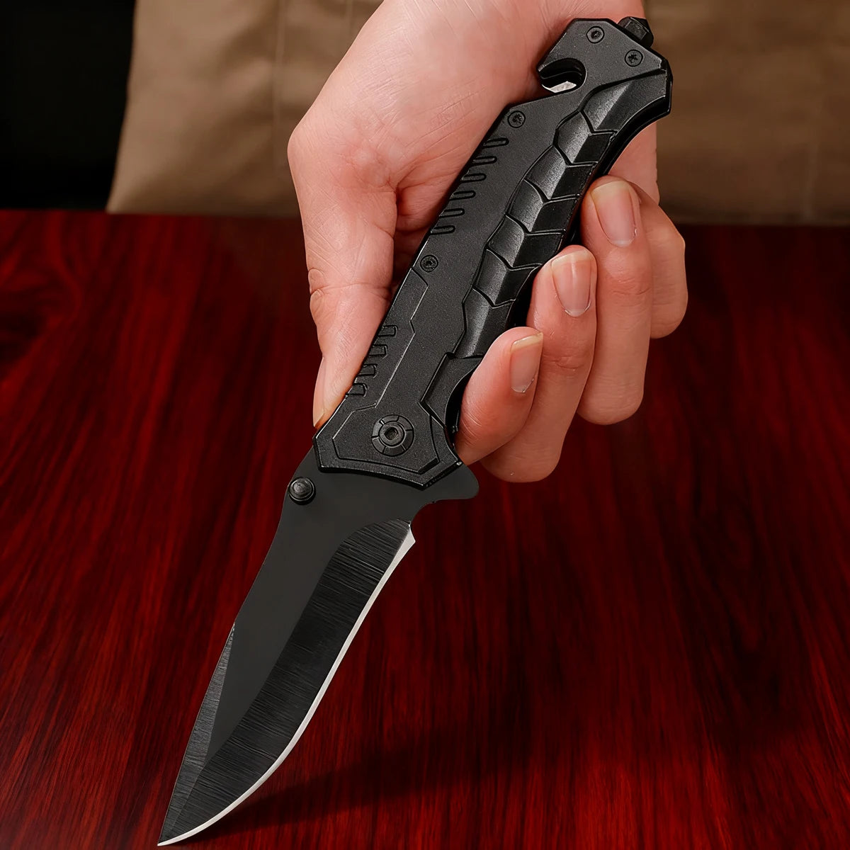 Rush Deer pocket knife, self-defense knife, men's and women's lightweight pocket knife, EDC clip pocket knife, glass crusher