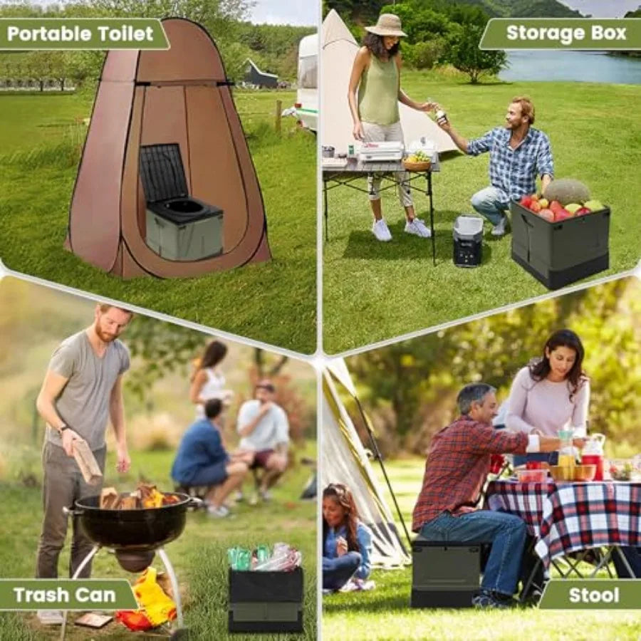 Portable Toilet Camping Toilets for Car Indoor Outdoor Commode Foldable Travel Potty for Camping, Tent, Hiking, Boating, Long R