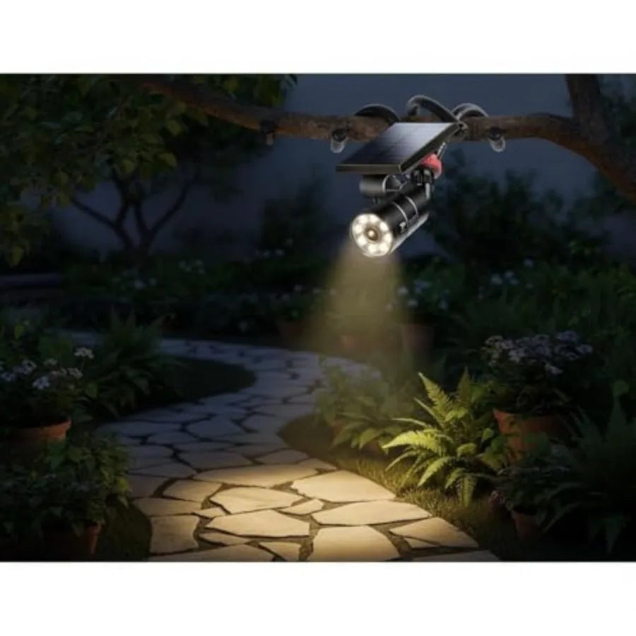 Outdoor Solar Camping Lights Aluminum alloy with Portable Tripod - 1400LM Solar Motion Sensor Security Flood Lights for Outside