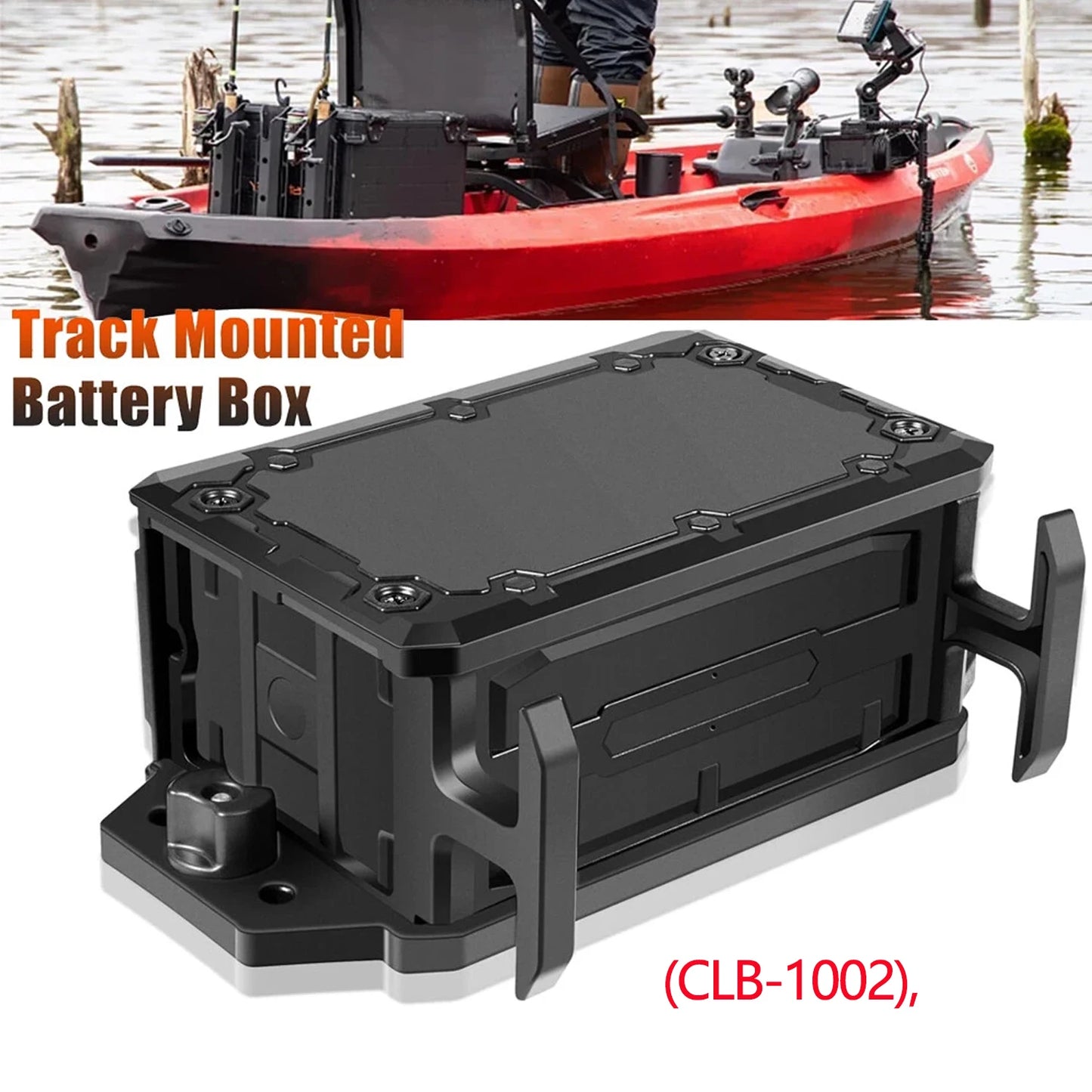 Track Mounted Battery Box for Fish Finders, Replace for YakAttack CellBlok (CLB-1002),  YakAttack Switchblade Transducer Arm