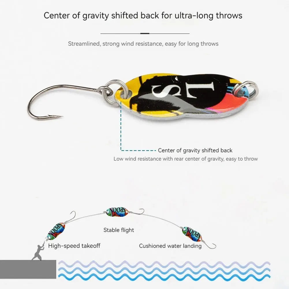 10pcs/box Metal Spoon Fishing Lures Spinner Bait Crankbait Fisherman Gift for Salmon Pike Bass Fishing Tackle