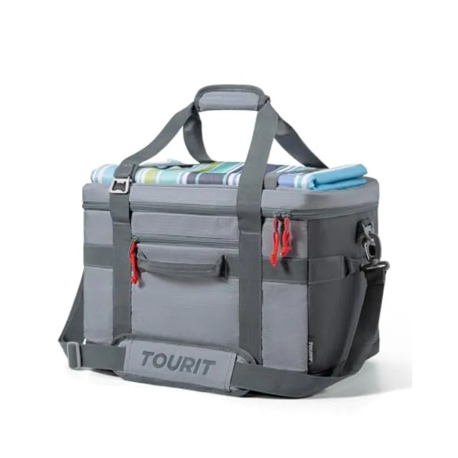 Soft Sided Cooler Bag Insulated 30/48/60 Cans, Large Collapsible and Leakproof Ice Chest for Picnic, Beach, Camping, Travel