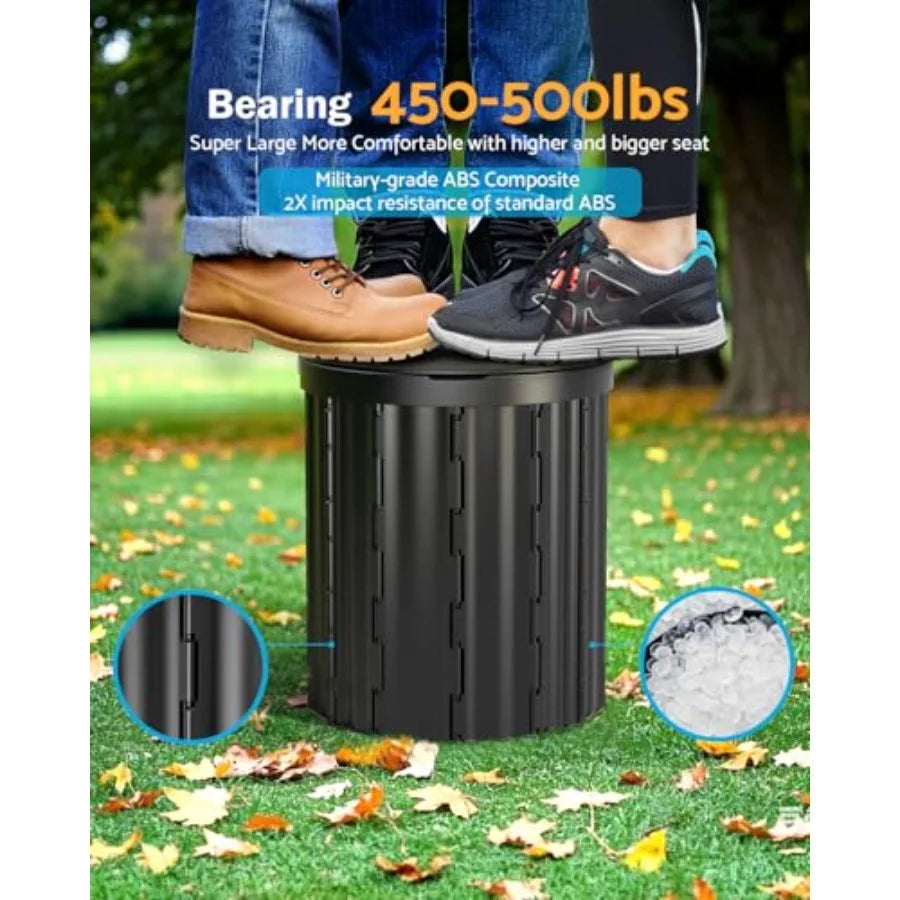 Portable Toilet, Upgraded 15'' toilet With Removable Paper Holder, Camping Toilet With A Load Capacity Of 450 Lbs, Portable Pot