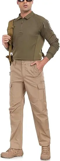Work Pants Durable Ripstop Tactical Pants with 7 Pockets Outdoor Water Resistant Hiking Woking Construction Pants