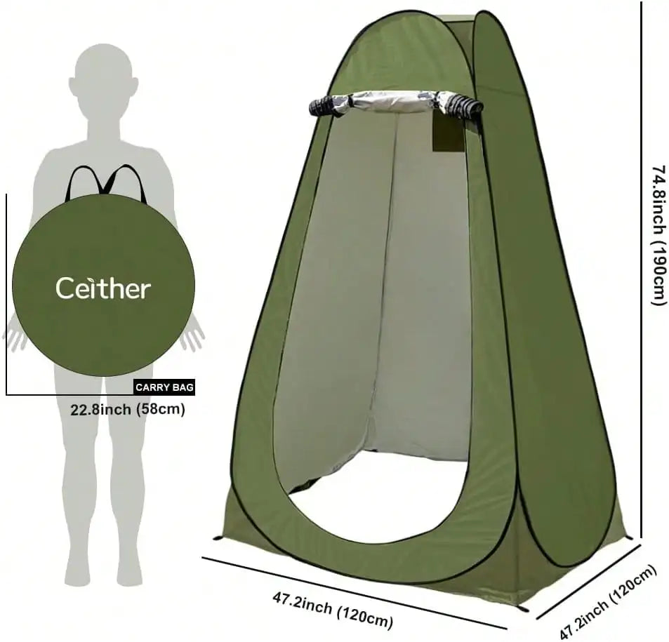 Portable Pop-Up Privacy Tent For Camping & Outdoor Showers - Instant Changing Room & Toilet Shelter, Waterproof