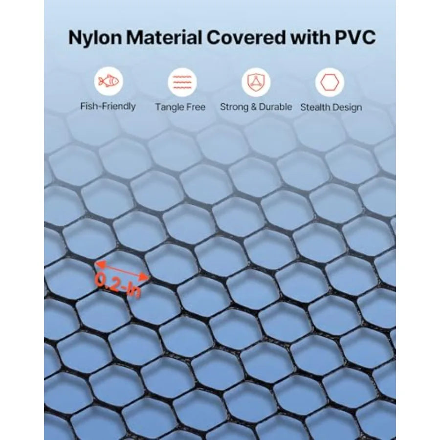 Fishing Net Foldable Landing Nets with Telescopic Handle Portable Lightweight Carbon Fiber Long Fish Gear Nylon Covered PVC Dur