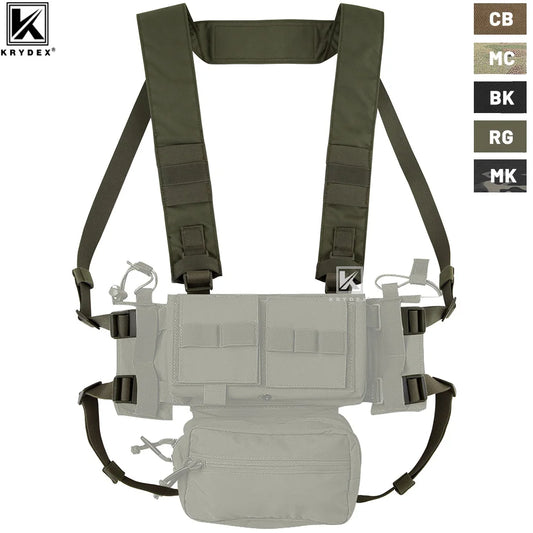 Micro Fight Fat Strap H Harness For MK3 MK4 D3CRM Chest Rig Spiritus Style Shoulder & Back Strap With Male&Female Buckles
