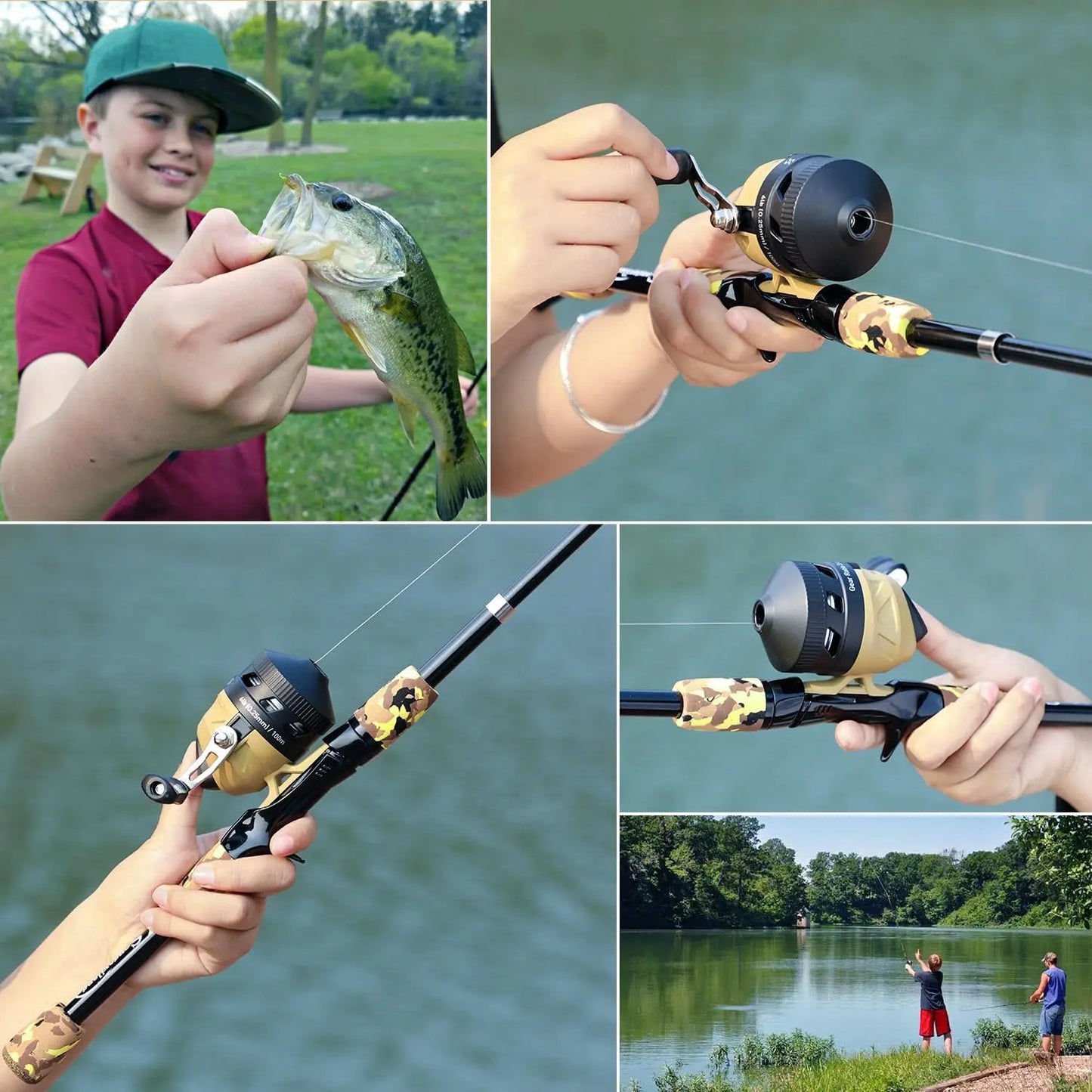 Kids Fishing Rod and Reel Combo, Lightweight Telescopic Pole with Spincast Reel, Tackle Bag & Lures, Perfect Starter Kit for Youth, Girls, Boys