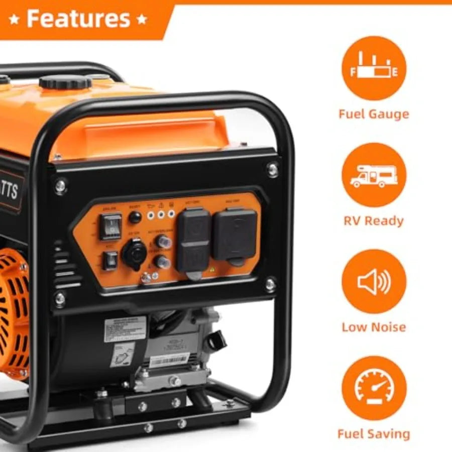 5000W Inverter Generator Gas Powered, Open Frame Generator, Portable Outdoor Power Equipment, Emergency Home Backup, RV Ready 3