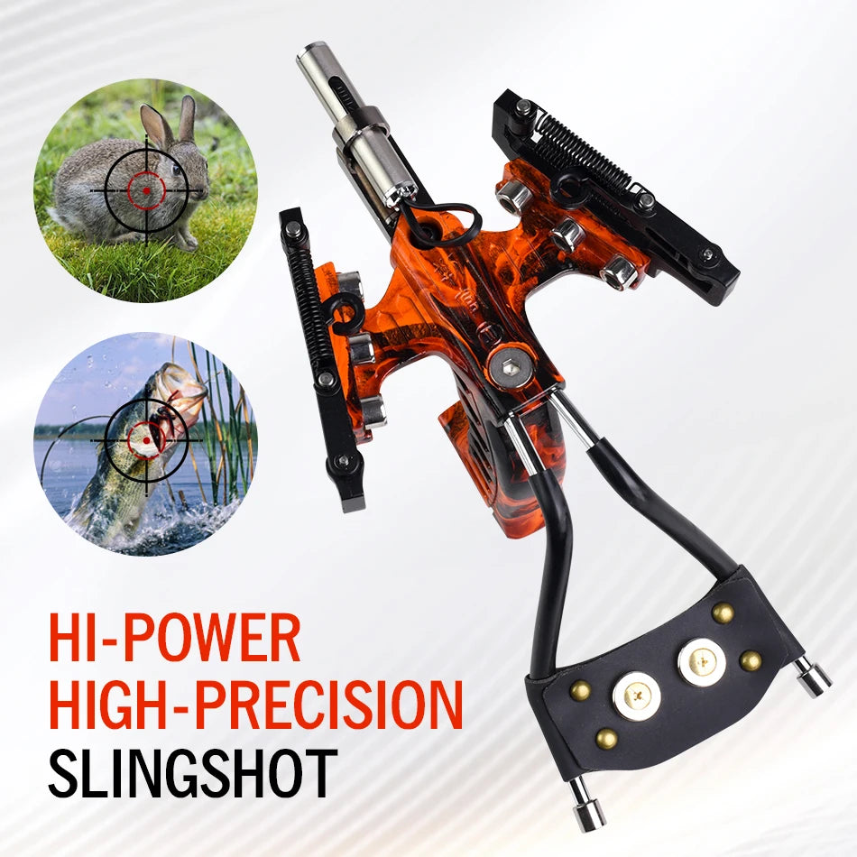 4-Color Powerful Laser Slingshot, Outdoor Hunting Shooting, Fast Sling Shot, Rubber Band Set, Practice Competition Exclusive