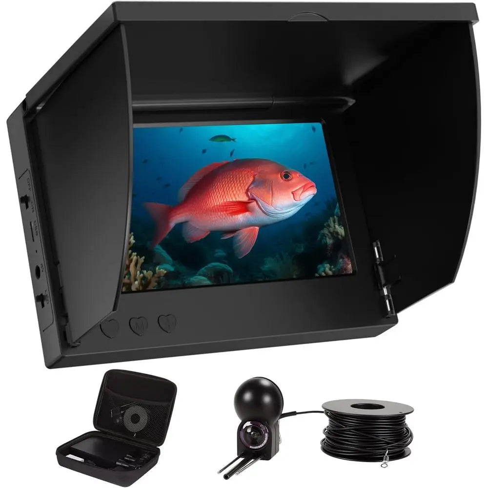 5 1000TVL Waterproof Fish Finder Camera with Wide-Angle Lens and Infrared Night Vision for Ice, River, and Boat Fishing - 65ft C