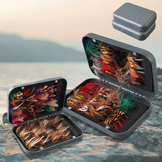 41/60pcs Bionic Insects Flies with Box Fly Fishing Lures Bionic Fly Hook Set Artificial Insect Fishing Baits Box for Trout Carp