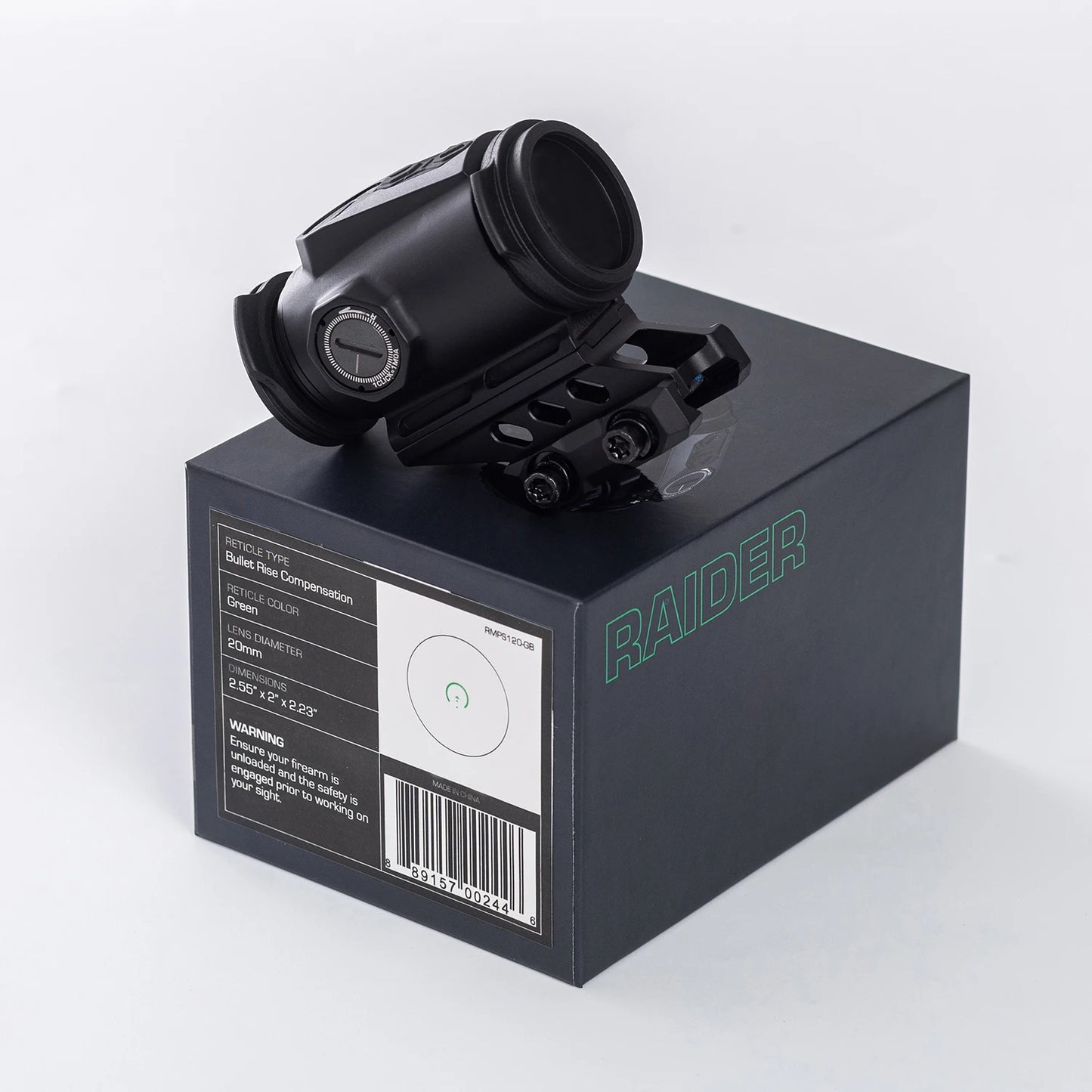 Tactical 1x20mm Red Green Dot Reflex Sight Shake'N'Wake Optic Sight with Free Mount Rails for Shield Handguns 10 brightness