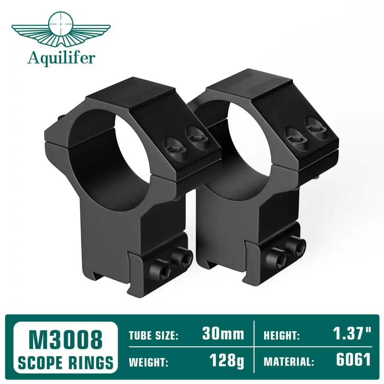 Aquilifer 1 inch/30mm Scope Rings 11mm Dovetail Rail Mount Adjustable Elevation Fit for Rifle Scope Shotgun AR AK Hunting