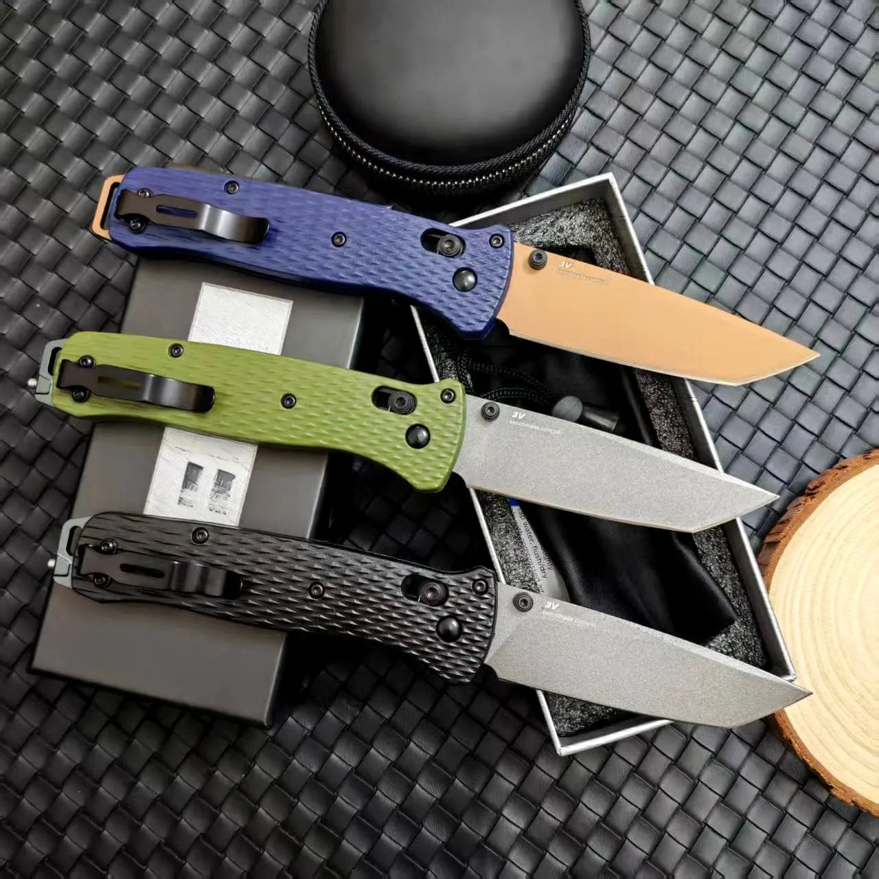 BM 537 Folding Pocket Knife Drop Point Flat Blade Nylon Fiber Handle Hunting Camping Tactical Combat Self-Defense Multi-Function