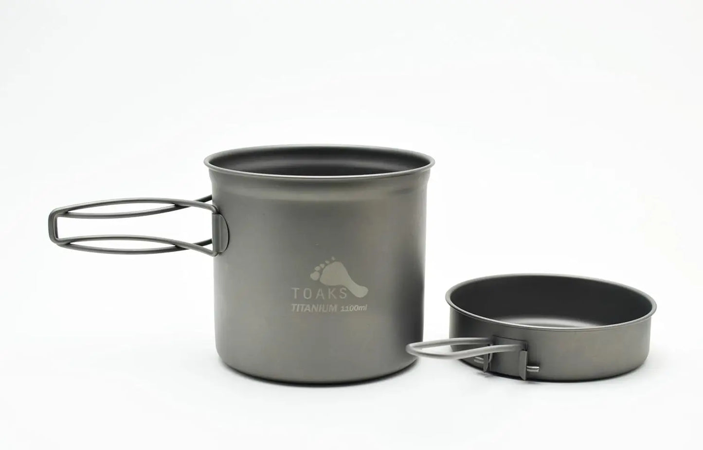 Titanium 1100ml Pot with Pan, Ultralight Camping Cookware for Backpacking, Nesting Set