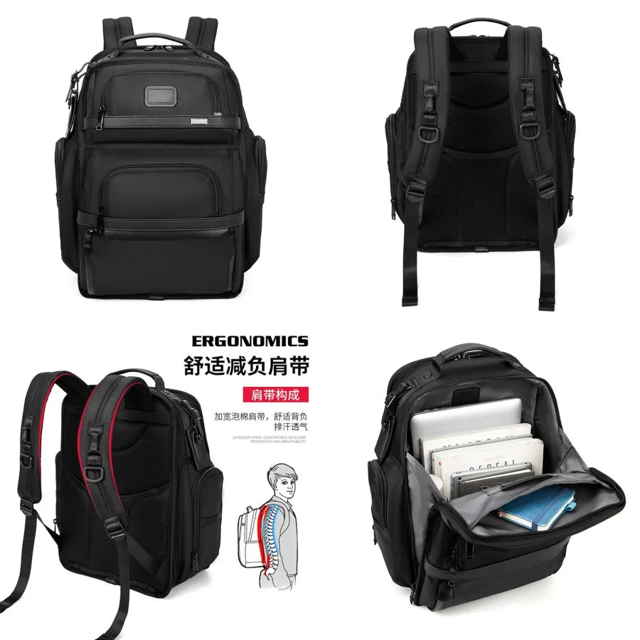 【New Arrival】Black Multi-Pocket Business Laptop Backpack, Water Resistant Professional Travel Daypack, Durable Office & Commute Bag for Men