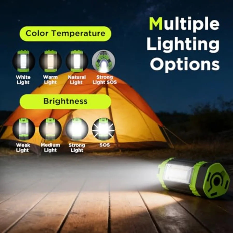 Camping Emergency Light 2700 Lumens 12000mAh with Adjustable Tripod Stand IP65 Waterproof Cordless Work Light Magnetic Base Tel