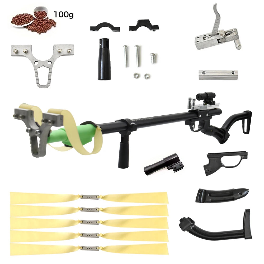US Shipping | Outdoor Hunting Telescopic Slingshot – Large Size with Laser Sight, Adult Shooting Slingshot Kit, Metal Material