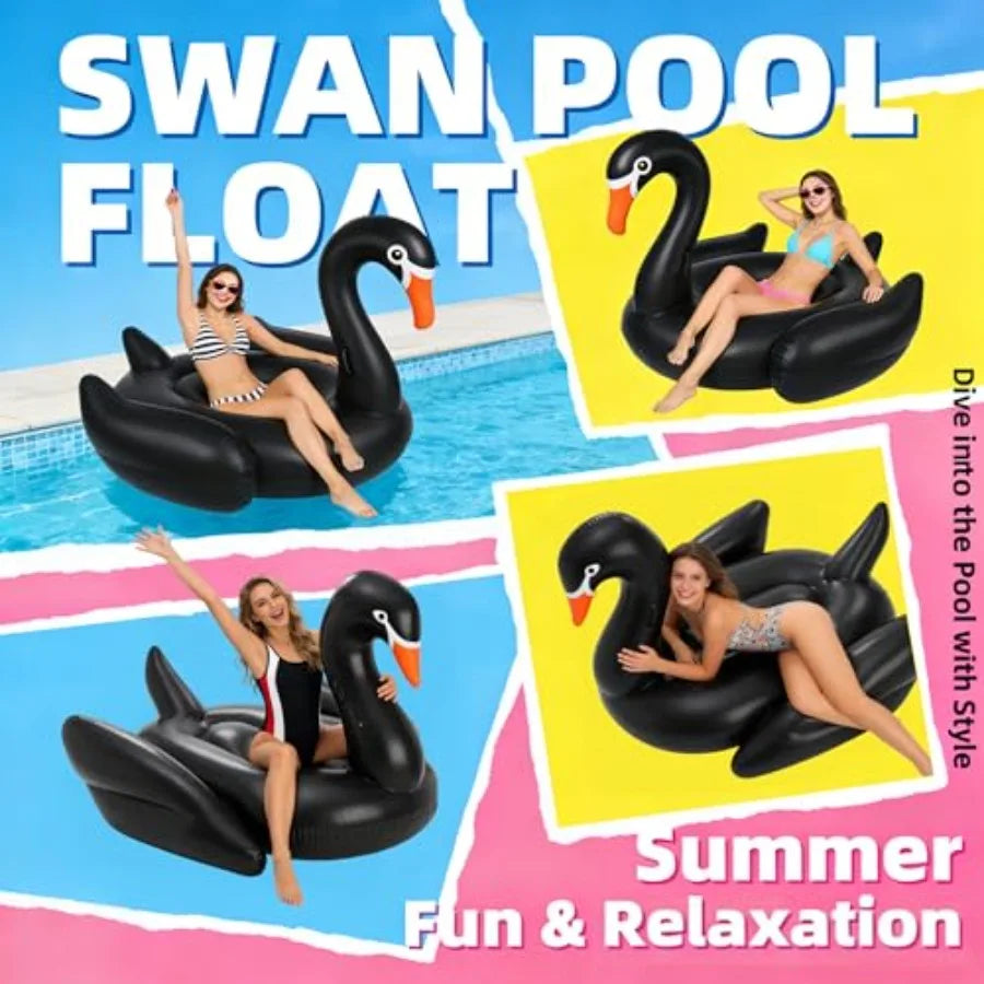Adult Heavy Duty 70 Black Swan Pool Float for Swimming Pool Lounger Beach Party Outdoor Water Play Durable Material Ideal for P