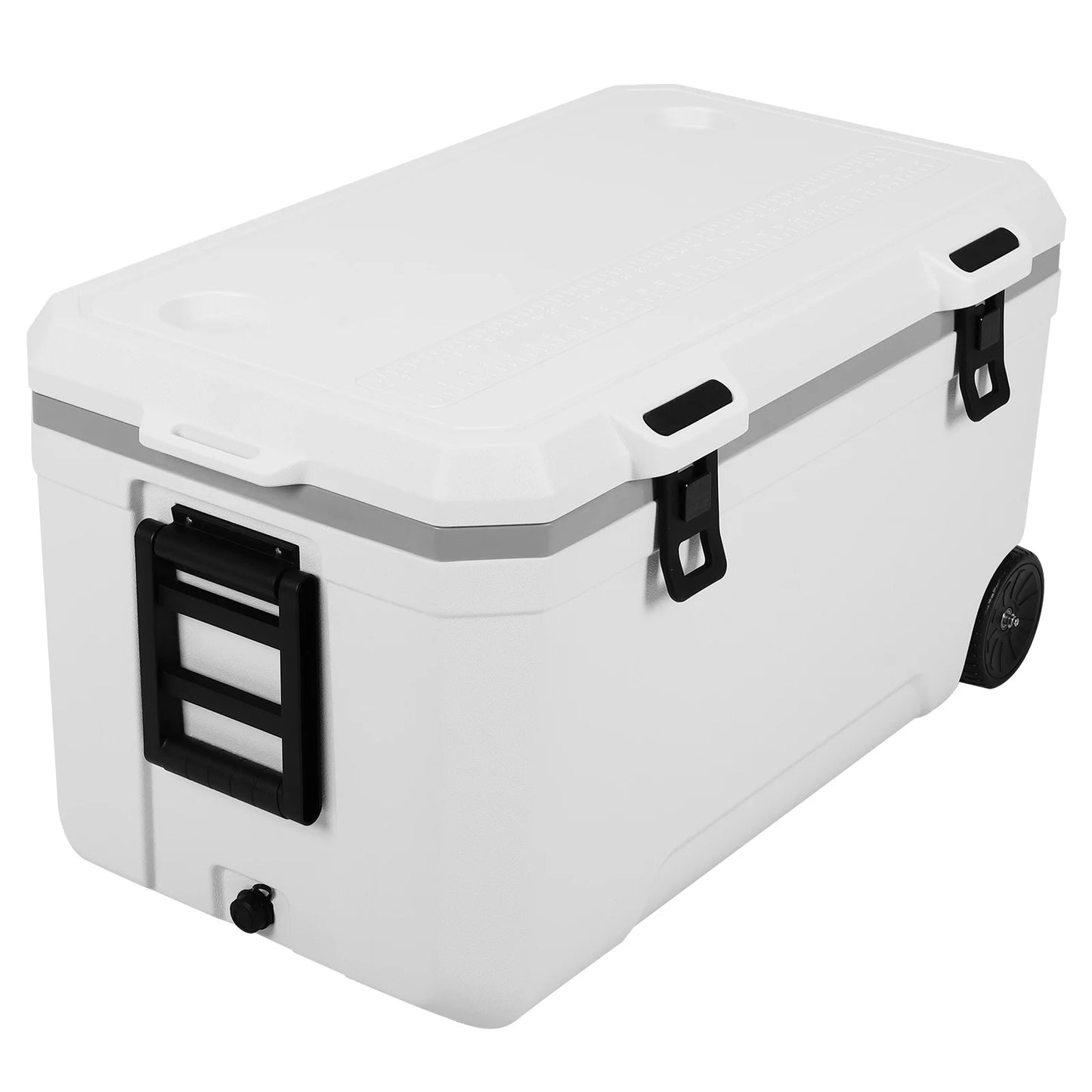 120L Portable Rolling Cooler with Wheels Hard Plastic Rotomolded Cooler Leak-Resistant Large Capacity for Beach/Drink/Beverage