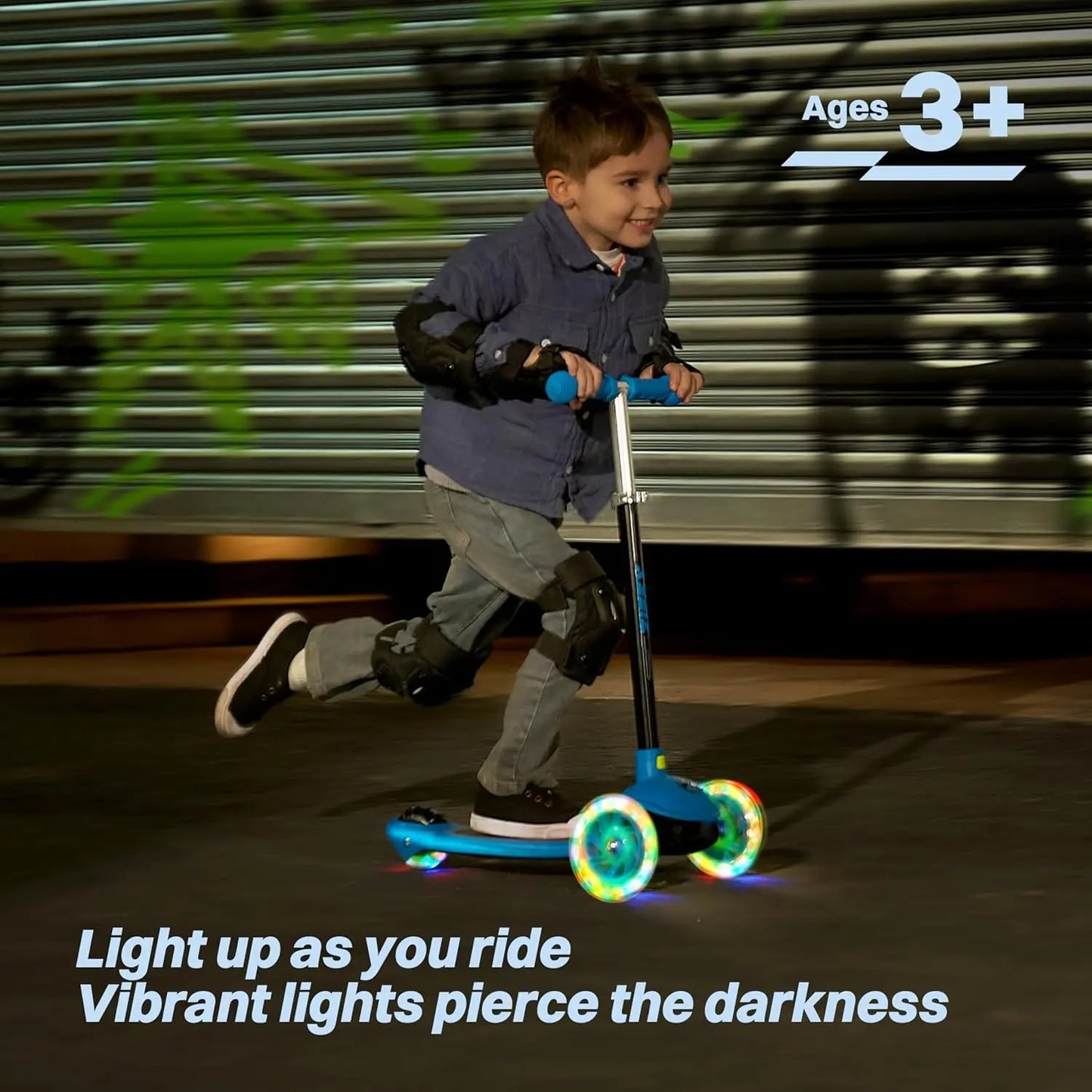 Joyfy Kids Multicolor 3 Wheel Scooter Toddler Kick Scooters with LED Light-Up Wheels for Boys and Girls Gift 5 Adjustable Height
