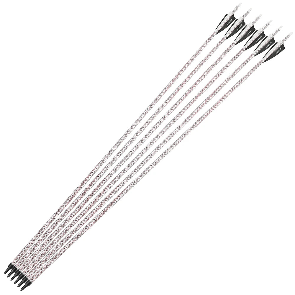 12pcs Spine 500 Mixed Carbon Arrows 100 Grain Replaceable  Arrowhead 3" Rubber Feather 31.5 Inch Archery Shooting Hunting Arrow