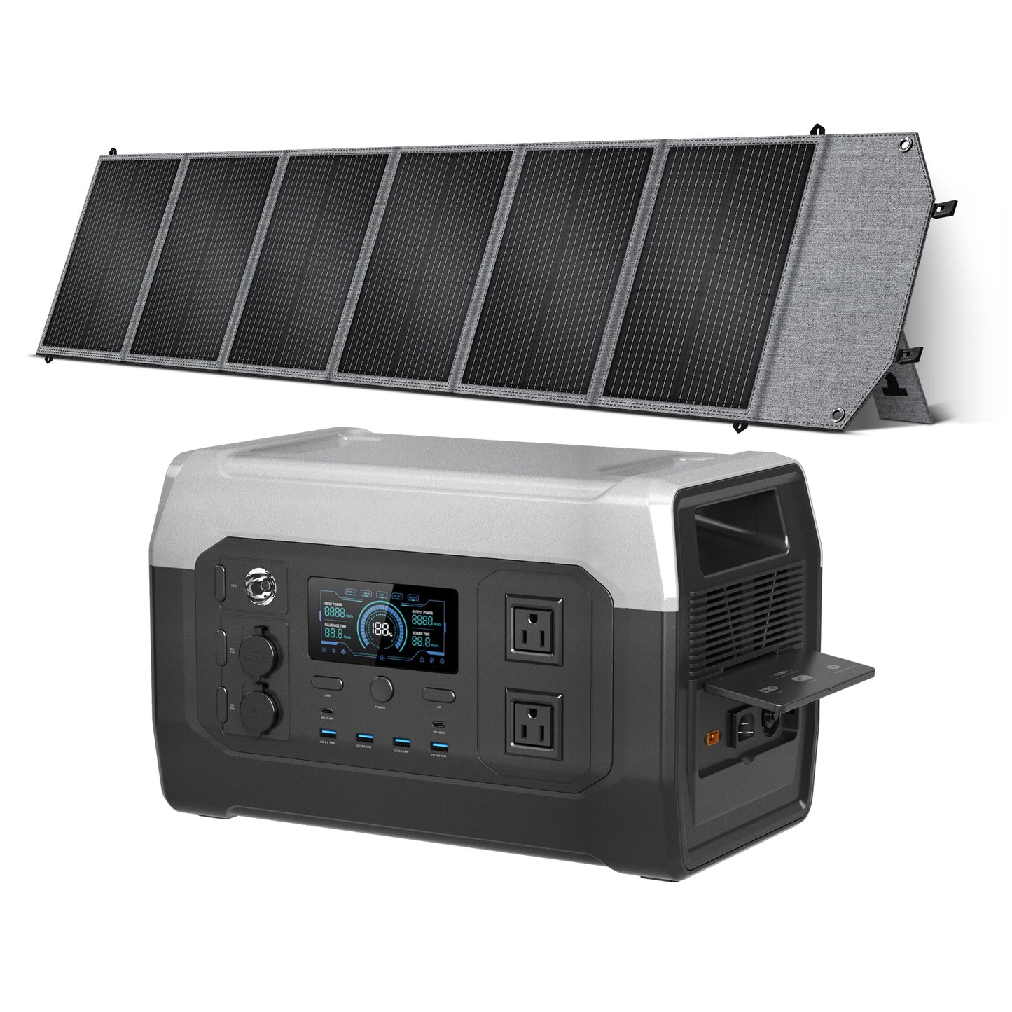 CTOLITY XP1000 SP200N RV Camping1800W Portable Power Station 320000mAh Solar Generator With 200W Solar Panel Foldable Portable