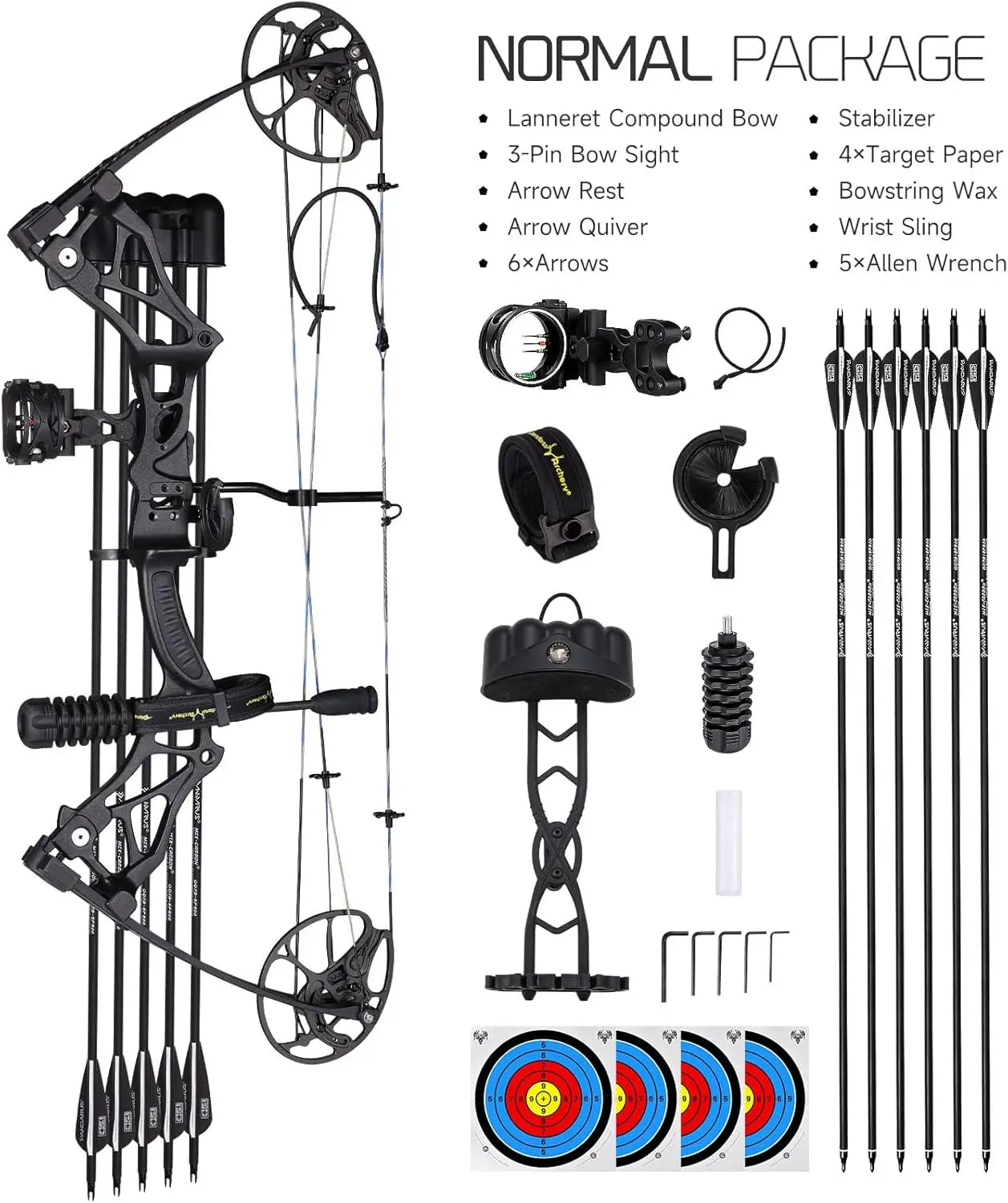 Lightweight Compound Bow and Archery Sets for Adults and Teens ，Right Hand Archery Compound Bows 0-70 lbs Draw Weight Adjustable