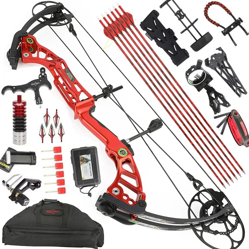 Archery Compound Bow 40-75lbs Durable CNC Alloy Construction 350FPS Arrow Speed for Field Hunting and Target Practice Sessions