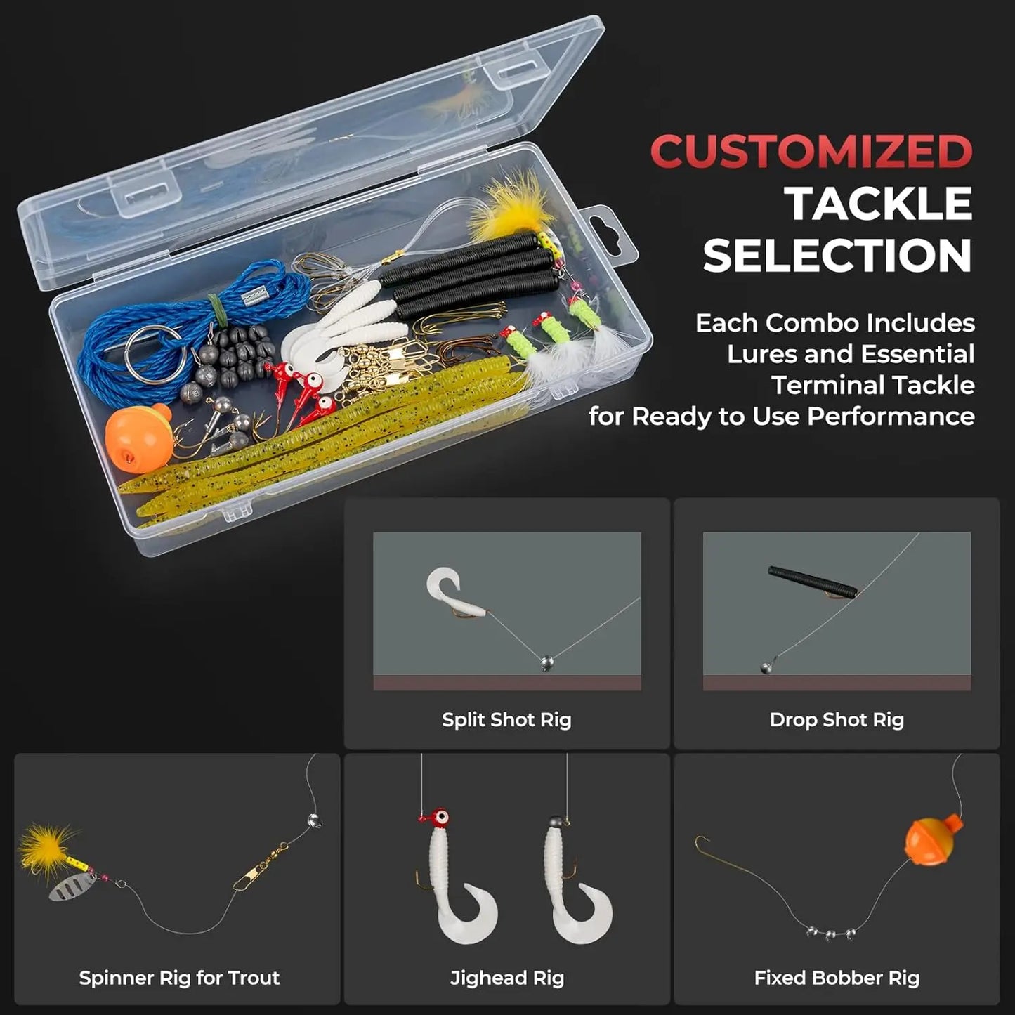 Fishing Rod and Combo, Spinning & SpinCast Combo, Custom Tackle Kit, Pre-Spooled Line, Brute Tuff 2Pc