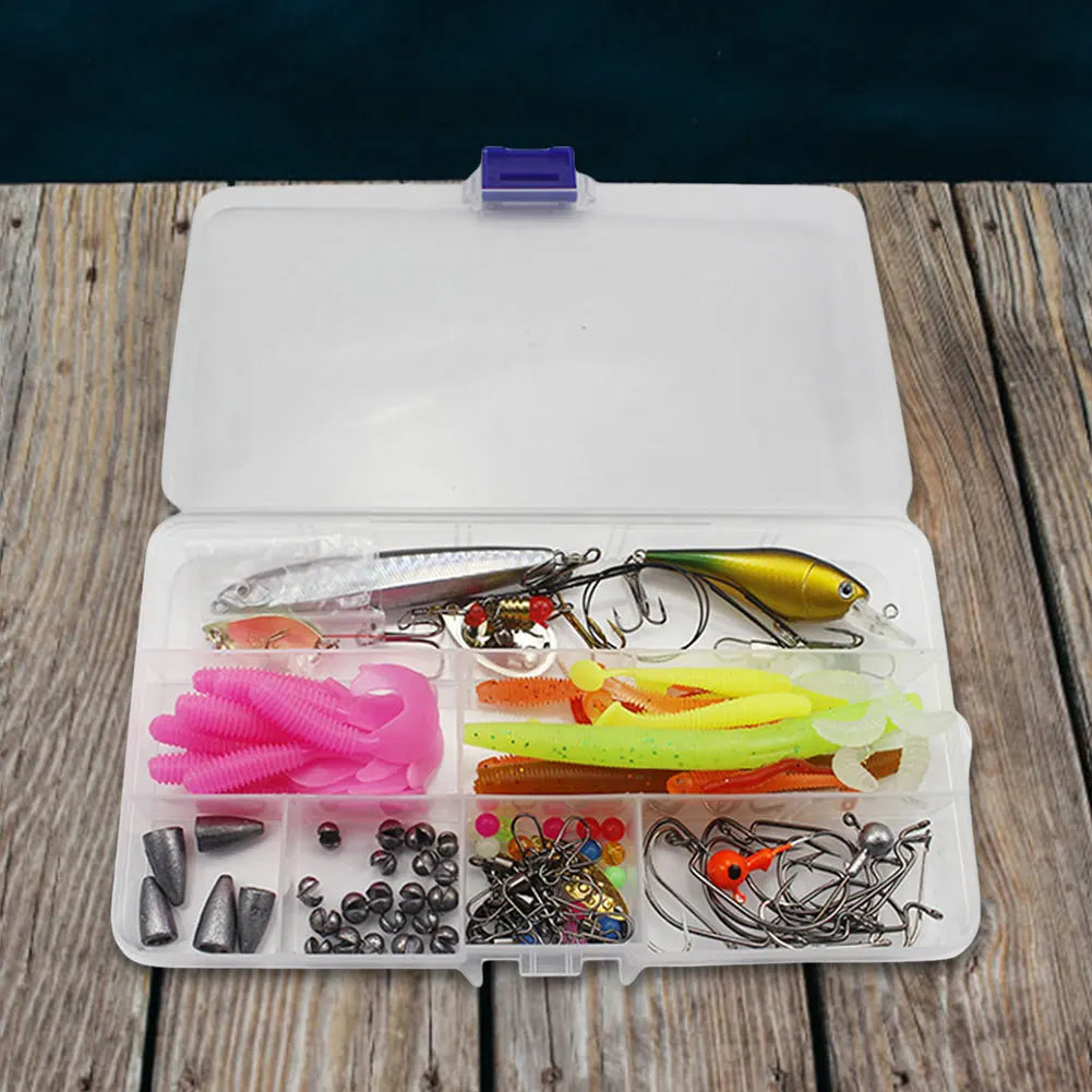 115pcs Fishing Lure Set Soft and Hard Bait Set Fishing Accessories Gifts for Men