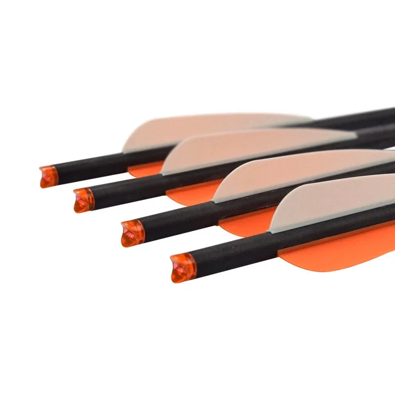 16/18/20/22 Archery Mixed Carbon Arrow Crossbow Bolt Target Hunting Orange Vanes