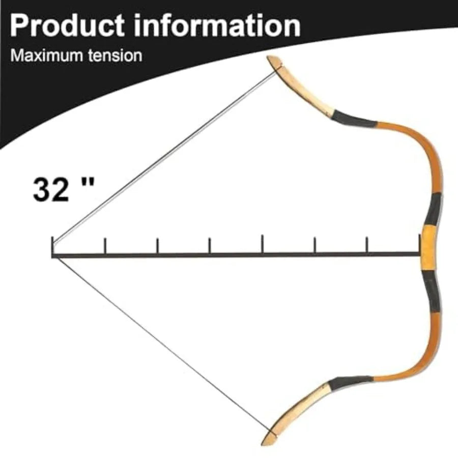 Archery Recurve Bow Set 54 High-Performance Horse Bow for Hunting Right Left Hand Traditional Turkish Bow for Youth Adults Begi