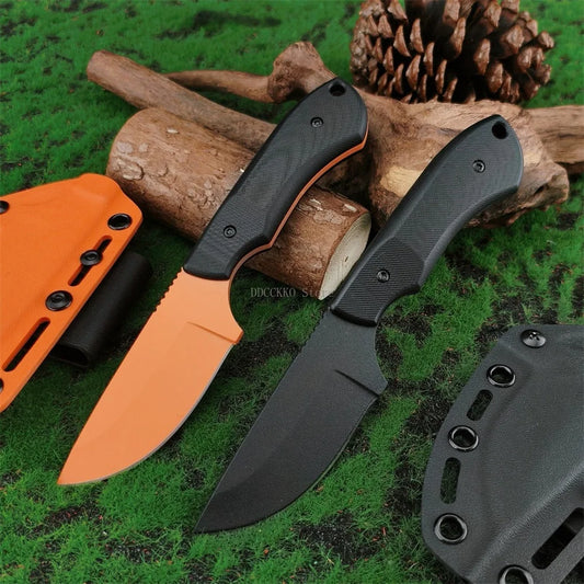 Multi-functional Outdoor Practical Straight Knife Full Tang 8Cr13Mov Fixed Blade G10 Handle with Sheath Camping Hiking Fishing Essential Tool