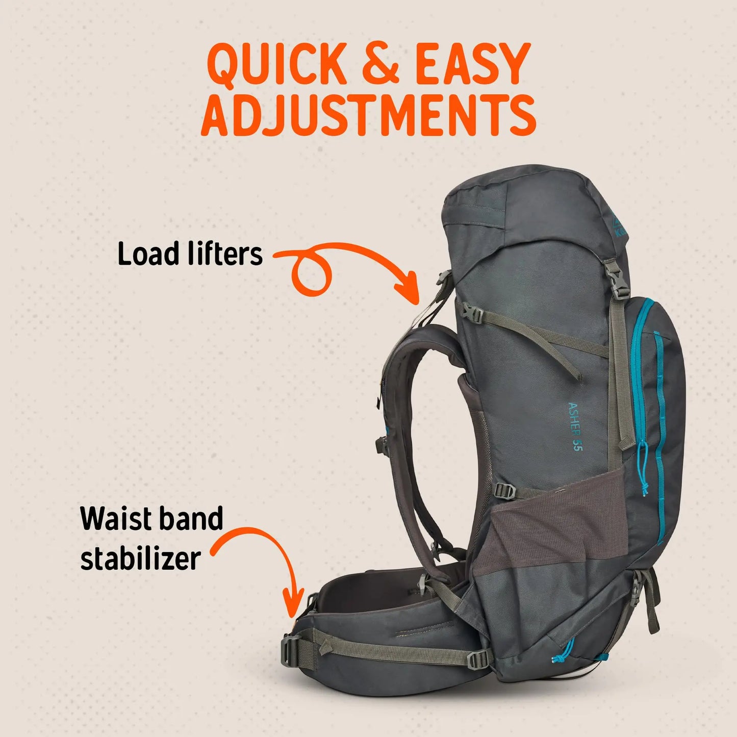 Internal Frame Hiking Backpack 35L Lightweight Travel Pack For Multi-Day Trekking