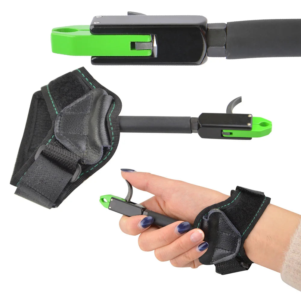 Wrist Release Archery Aid 80lb Withstand Aluminum Cloth Strap Trigger for Compound Bow Hunting Outdoor Sports