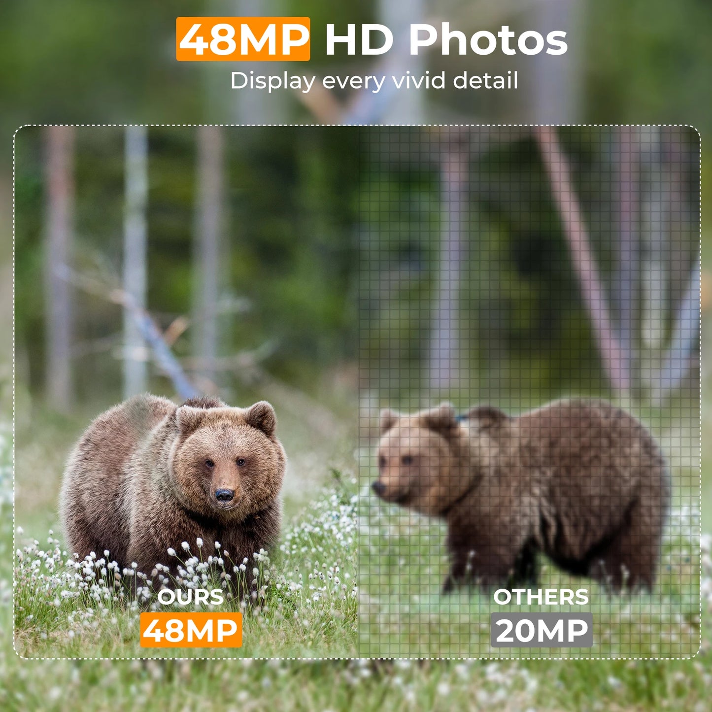 Trail Camera 4k 48MP WiFi Hunting Cameras with 0.2s Trigger Time No Glow Infrared Led for Night Vision Motion Activate Trail Cam