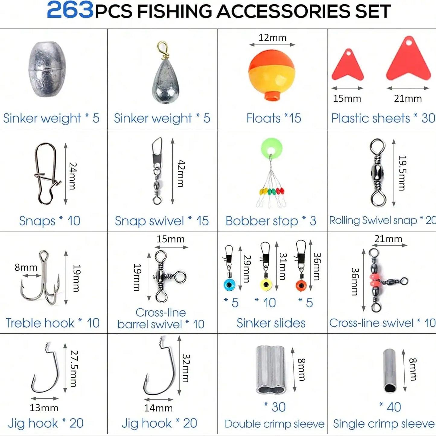 264pcs Ultimate Lure Fishing Tackle Set - Portable Complete Kit With Crank Hooks, Swivels, Sinkers & Various Accessories For Anglers Fishing Gear, The Perfect Christmas Gift For Winter Fishing, Night Fishing