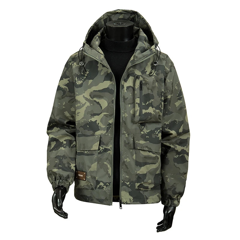 New Spring Autumn Jackets Men's Hooded Camouflage Jacket Fashion Waterproof Jacket Loose Mens Jackets Men's Tactical Jacket