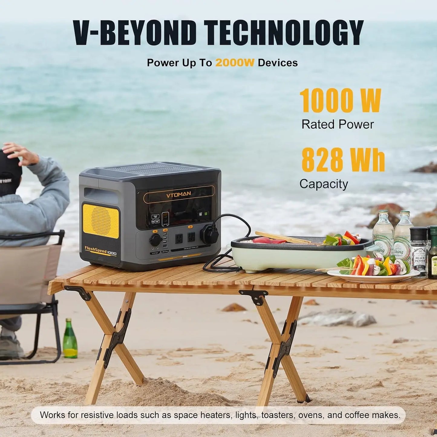 FlashSpeed 1000 Portable Power Station, 828Wh LiFePO4,1000W Output | Expandable To 2376Wh, 1H Fast Charge (0-80%)