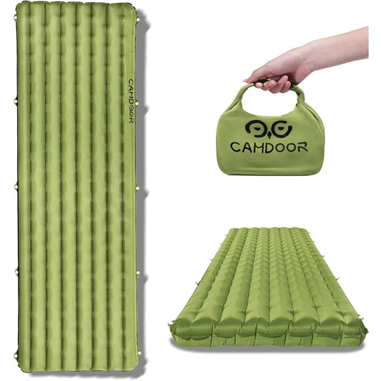 Ultra-light sleeping mat, warm 6.8r value insulated camping mattress, hiking, backpack, outdoor with inflatable bag