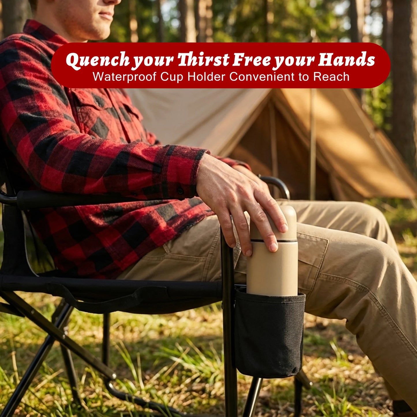 JHK Outdoor Folding Portable Camping Chair Mesh Back Waterproof Armrests Camping Lawn Chair with Sturdy Frame Foldable Seat for Patio Beach Camping